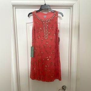 Pearl by Georgina Chapman dress- coral with gold beads size 2 NWT 🎉Host Pick x4🎉